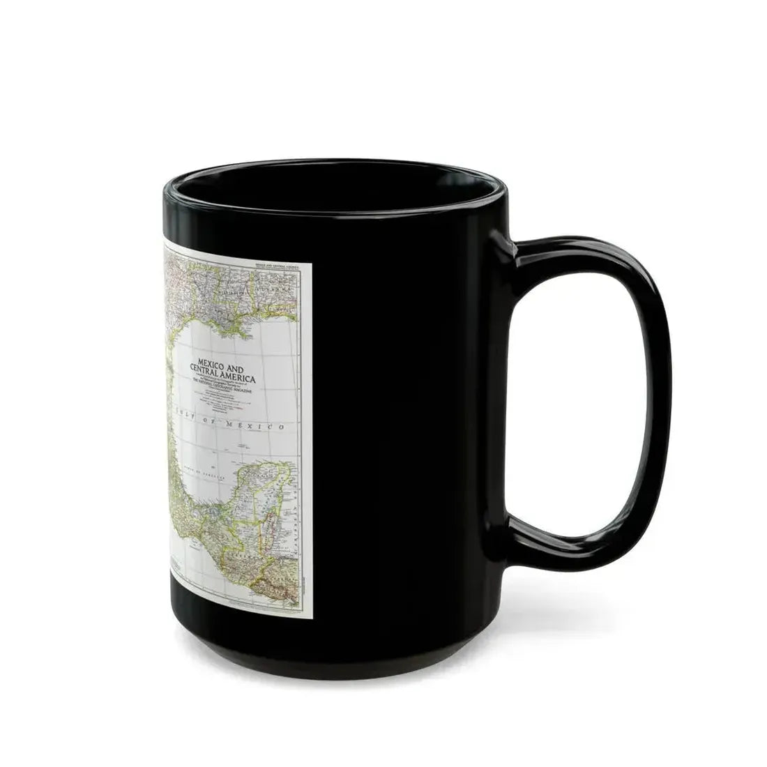 Central America & Mexico (1953) (Map) Black Coffee Mug - Go Mug Yourself