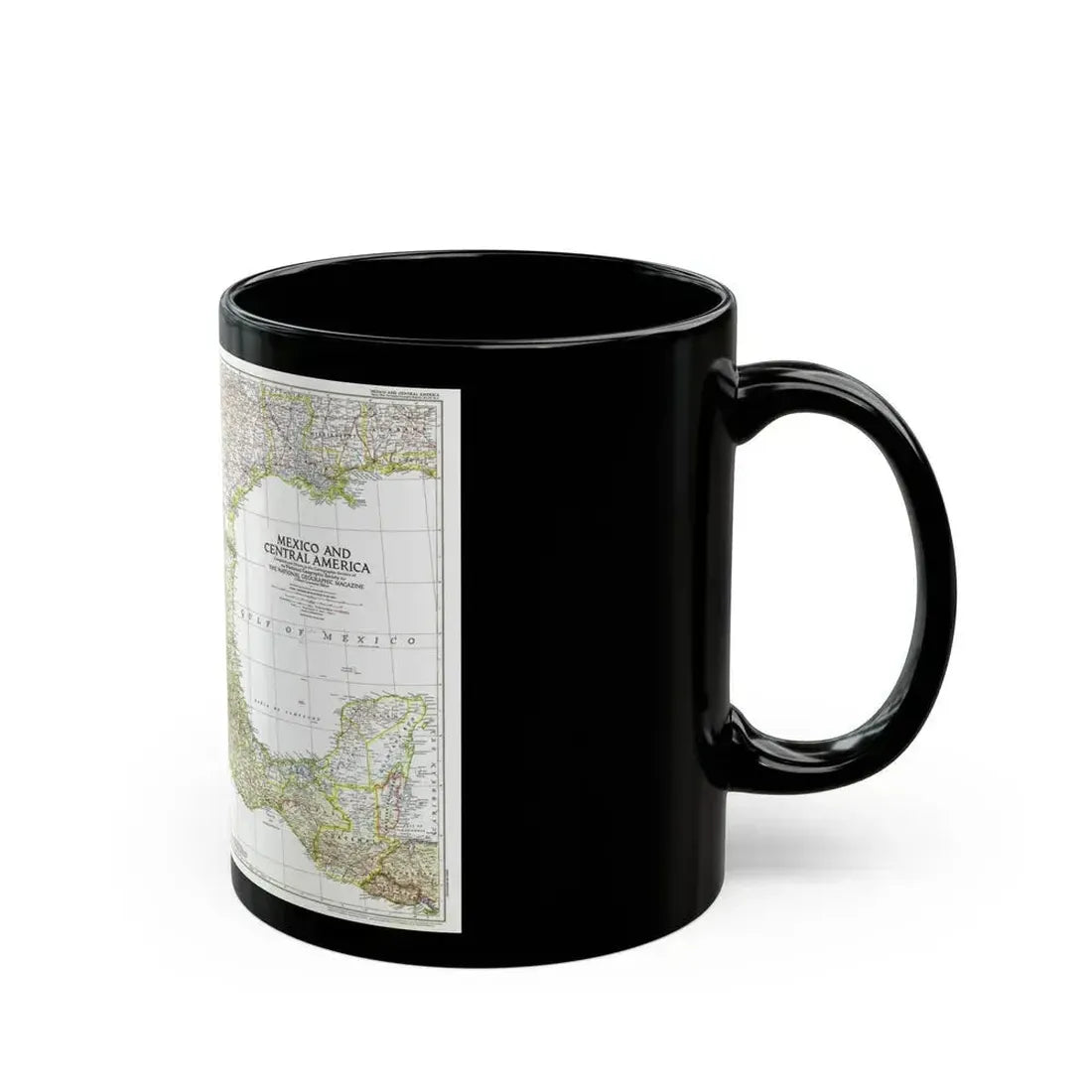 Central America & Mexico (1953) (Map) Black Coffee Mug - Go Mug Yourself