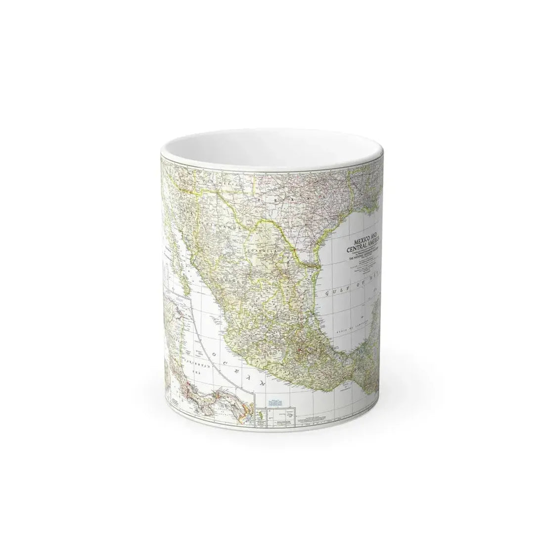 Central America & Mexico (1953) (Map) Color Changing Mug 11oz Default Title 11oz - Go Mug Yourself