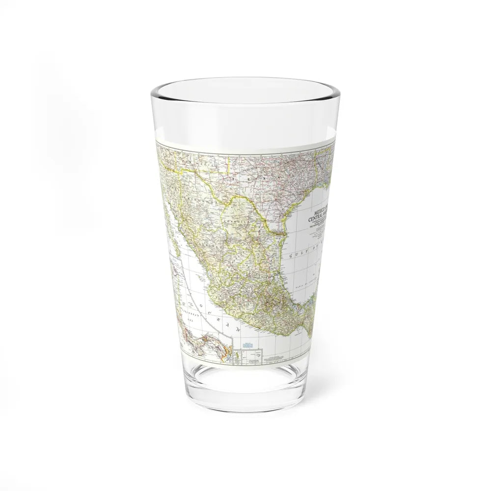 Central America & Mexico (1953) (Map) Pint Glass 16oz-16oz-Go Mug Yourself