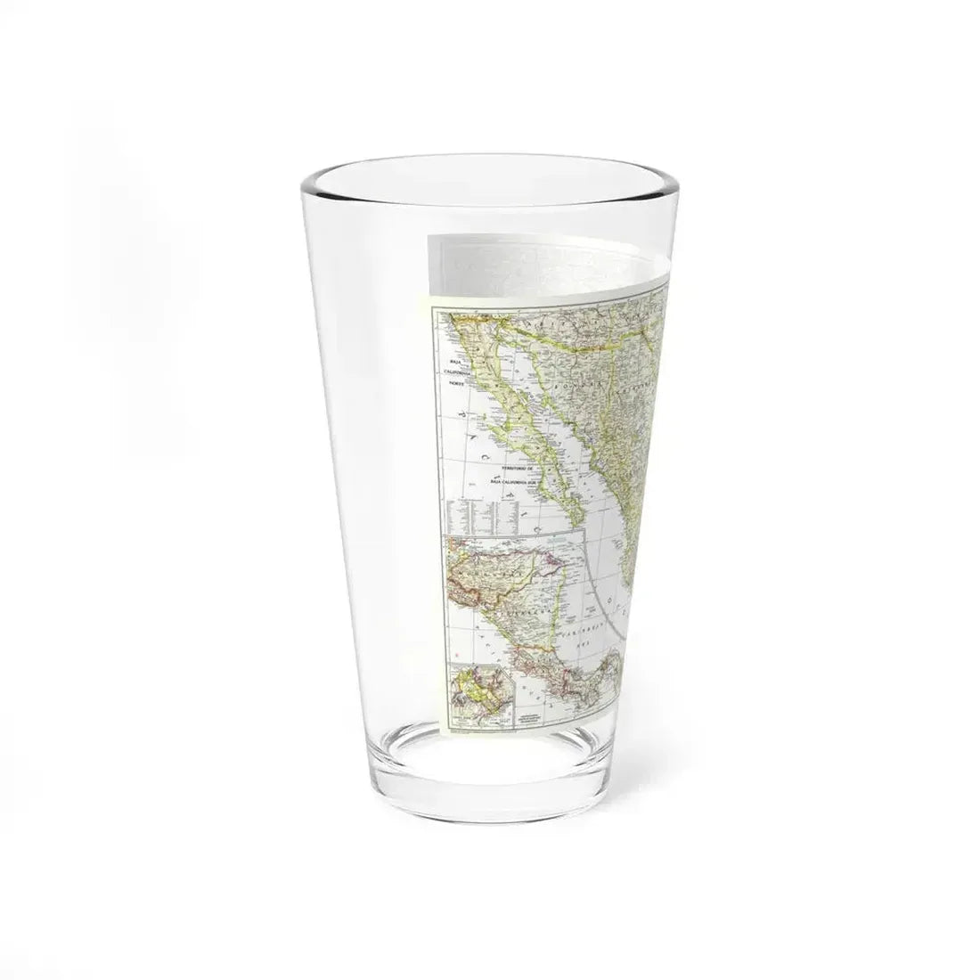 Central America & Mexico (1953) (Map) Pint Glass 16oz - Go Mug Yourself