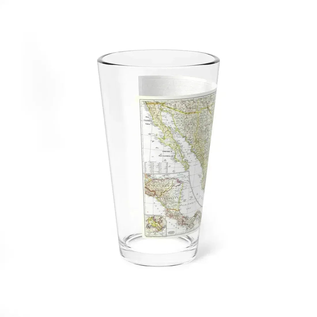 Central America & Mexico (1953) (Map) Pint Glass 16oz - Go Mug Yourself