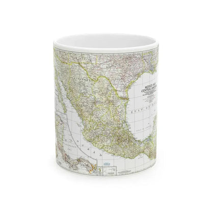 Central America & Mexico (1953) (Map) White Coffee Mug 11oz - Go Mug Yourself