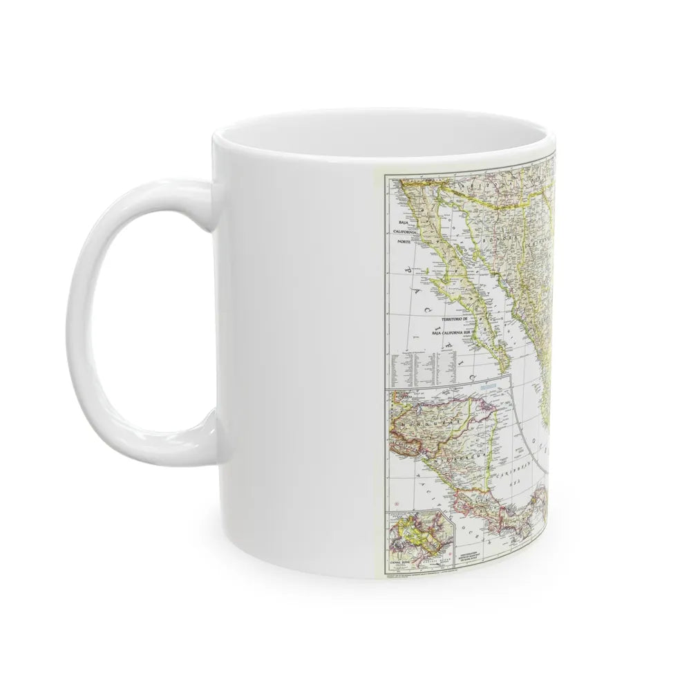 Central America & Mexico (1953) (Map) White Coffee Mug-Go Mug Yourself