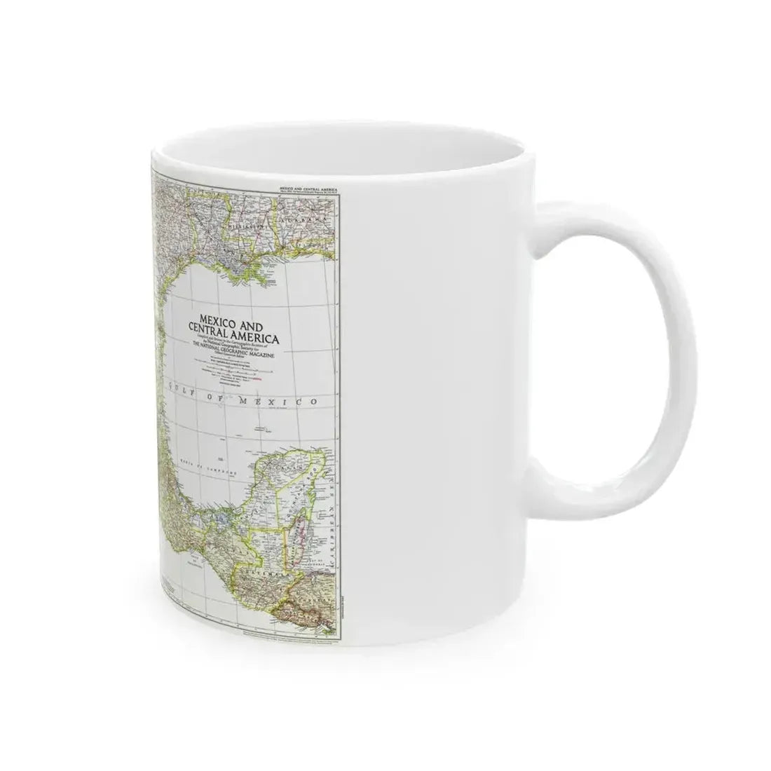 Central America & Mexico (1953) (Map) White Coffee Mug - Go Mug Yourself