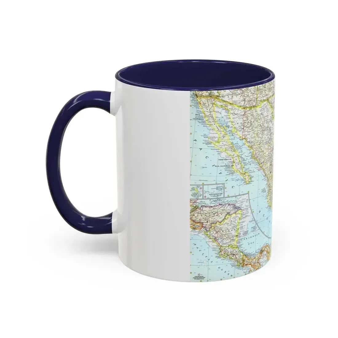 Central America - Mexico (1961) (Map) Accent Coffee Mug - Go Mug Yourself