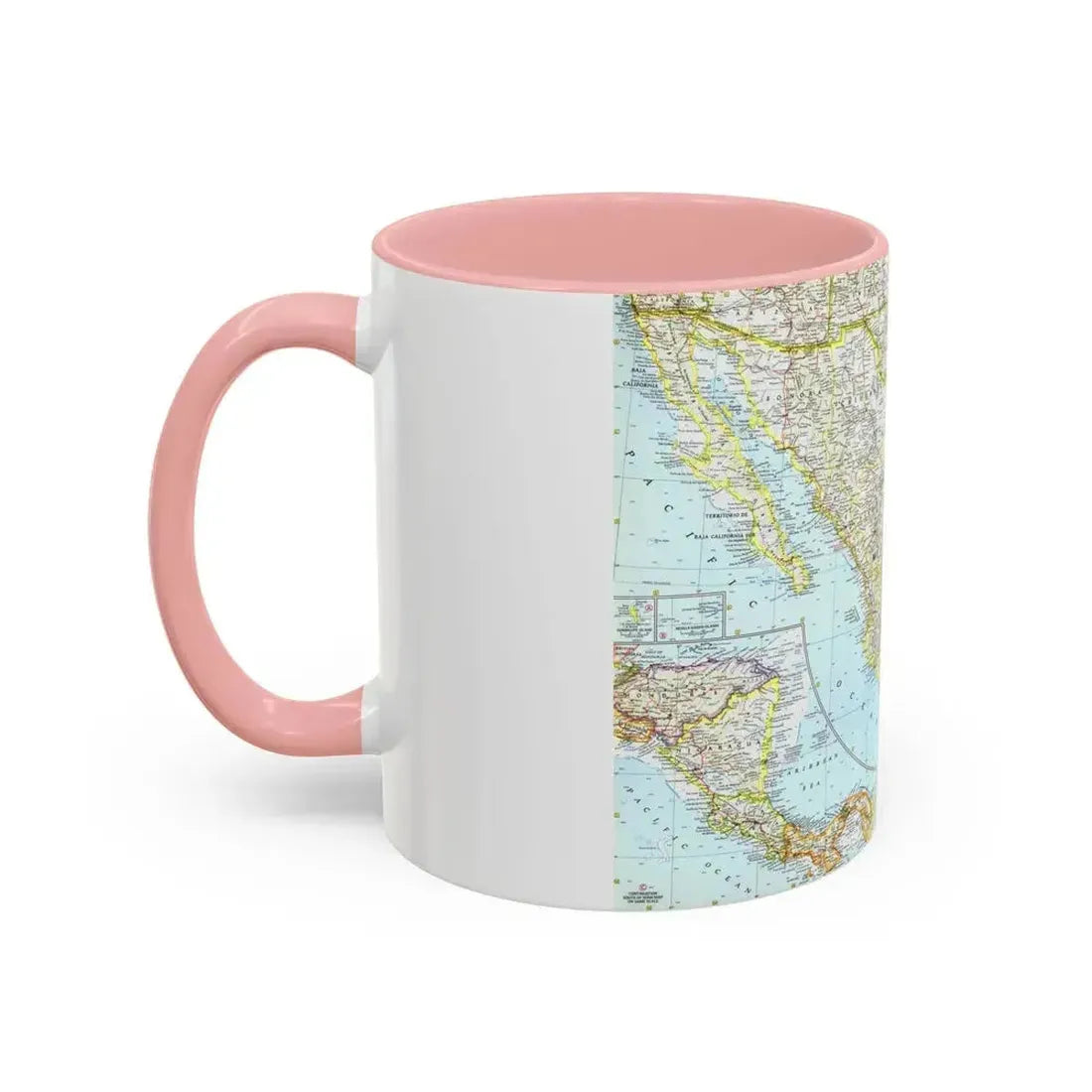 Central America - Mexico (1961) (Map) Accent Coffee Mug - Go Mug Yourself