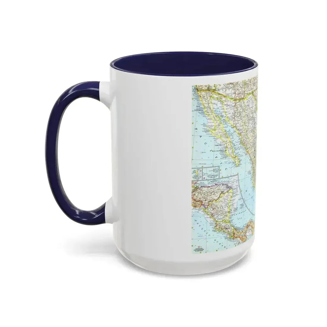 Central America - Mexico (1961) (Map) Accent Coffee Mug - Go Mug Yourself