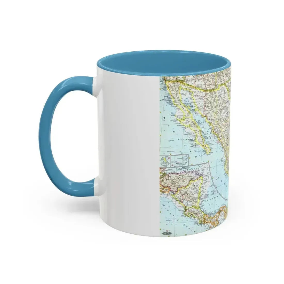 Central America - Mexico (1961) (Map) Accent Coffee Mug - Go Mug Yourself