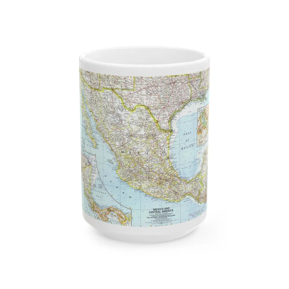 Central America - Mexico (1961) (Map) White Coffee Mug-15oz-Go Mug Yourself