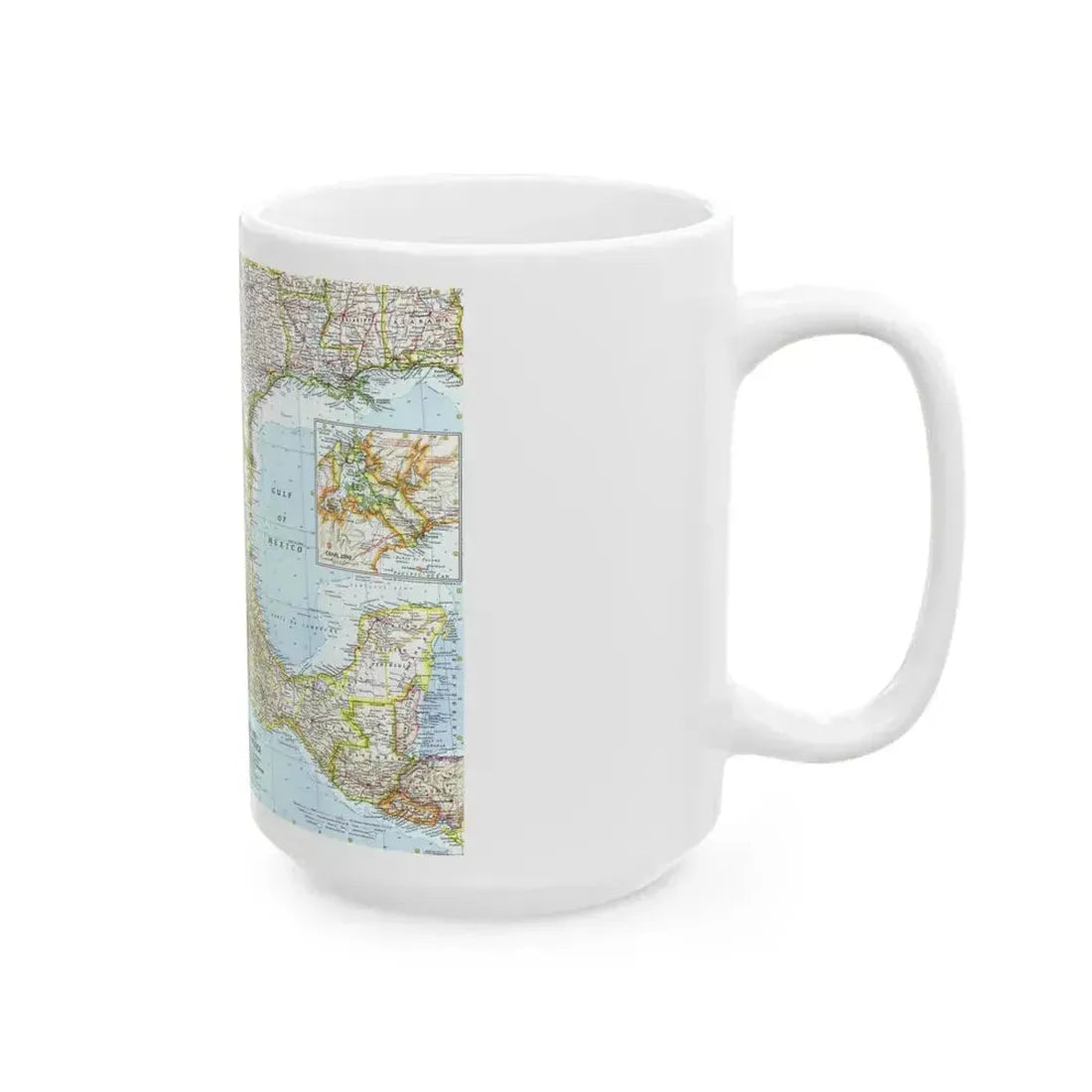 Central America - Mexico (1961) (Map) White Coffee Mug - Go Mug Yourself