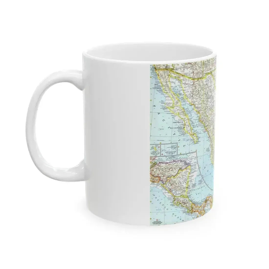 Central America - Mexico (1961) (Map) White Coffee Mug - Go Mug Yourself