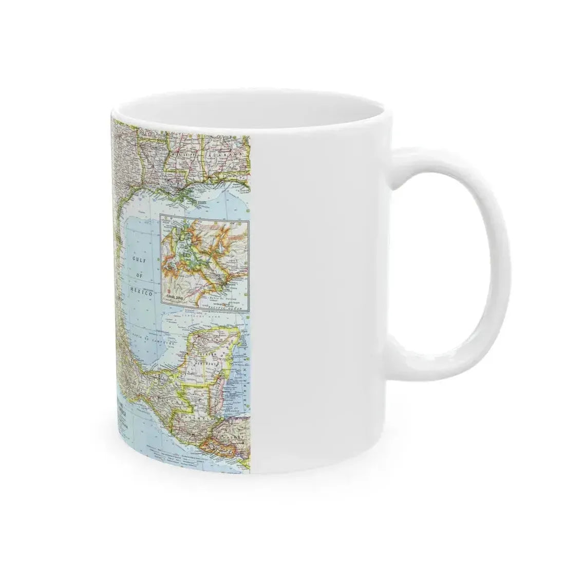 Central America - Mexico (1961) (Map) White Coffee Mug - Go Mug Yourself