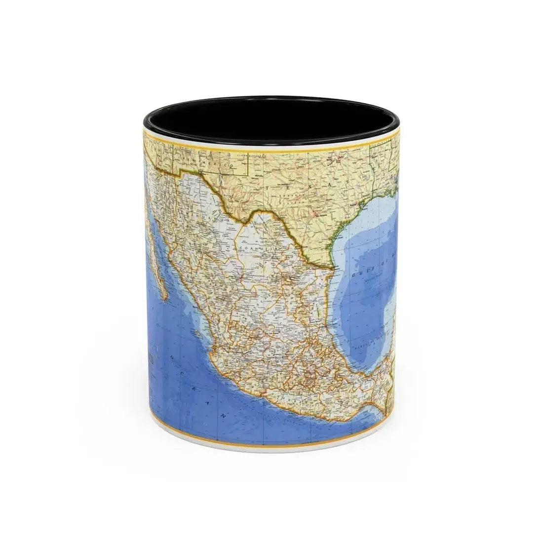 Central America - Mexico (1973) (Map) Accent Coffee Mug 11oz Black - Go Mug Yourself