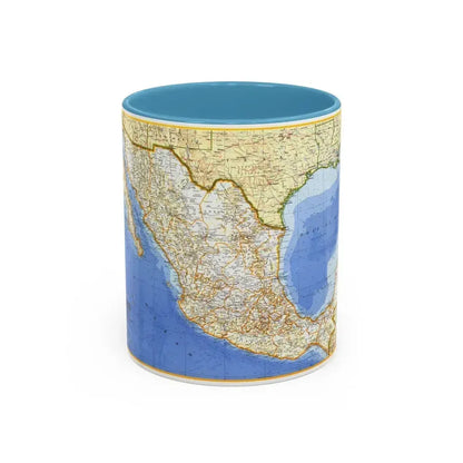 Central America - Mexico (1973) (Map) Accent Coffee Mug 11oz Light Blue - Go Mug Yourself