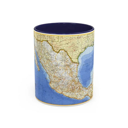 Central America - Mexico (1973) (Map) Accent Coffee Mug 11oz Navy - Go Mug Yourself