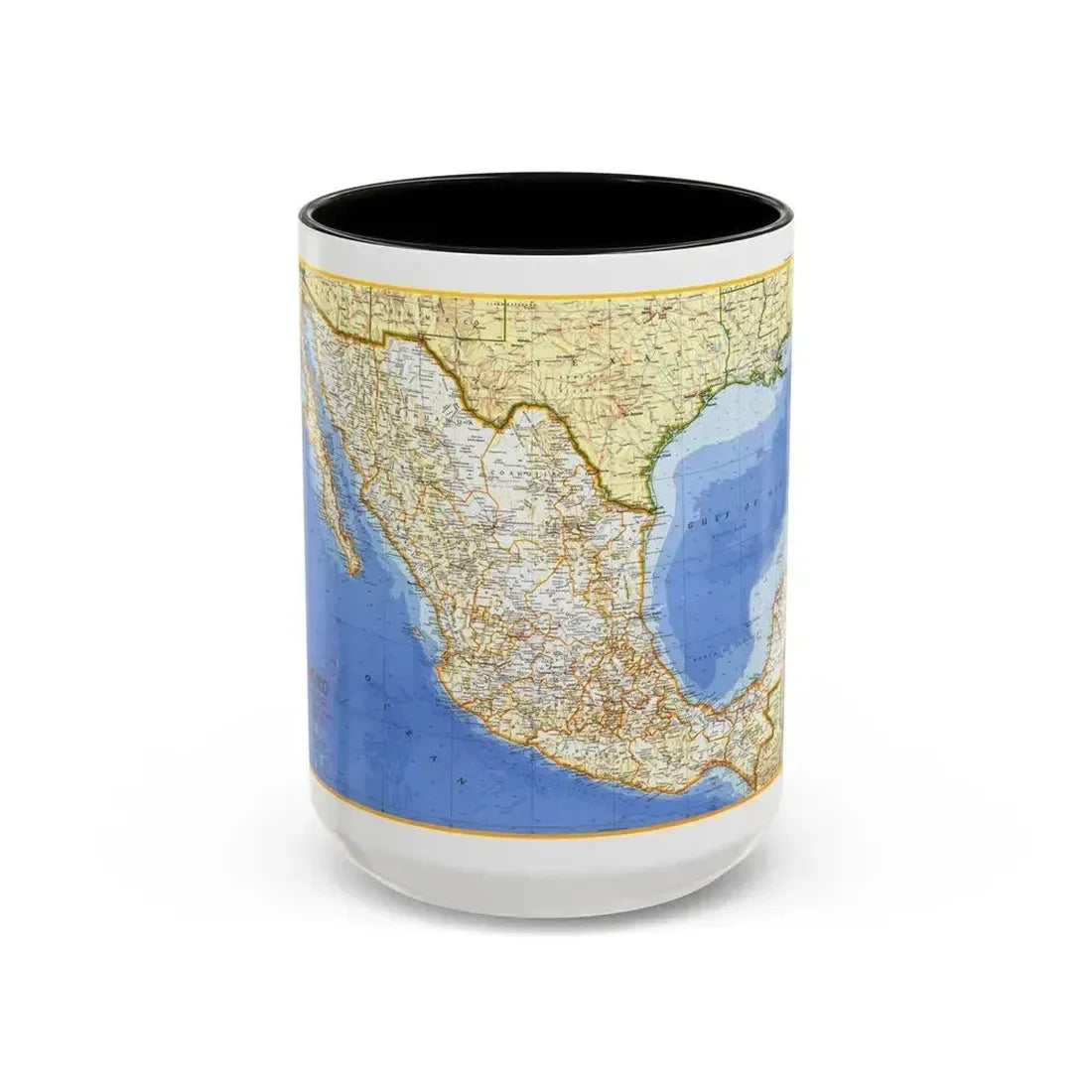 Central America - Mexico (1973) (Map) Accent Coffee Mug 15oz Black - Go Mug Yourself