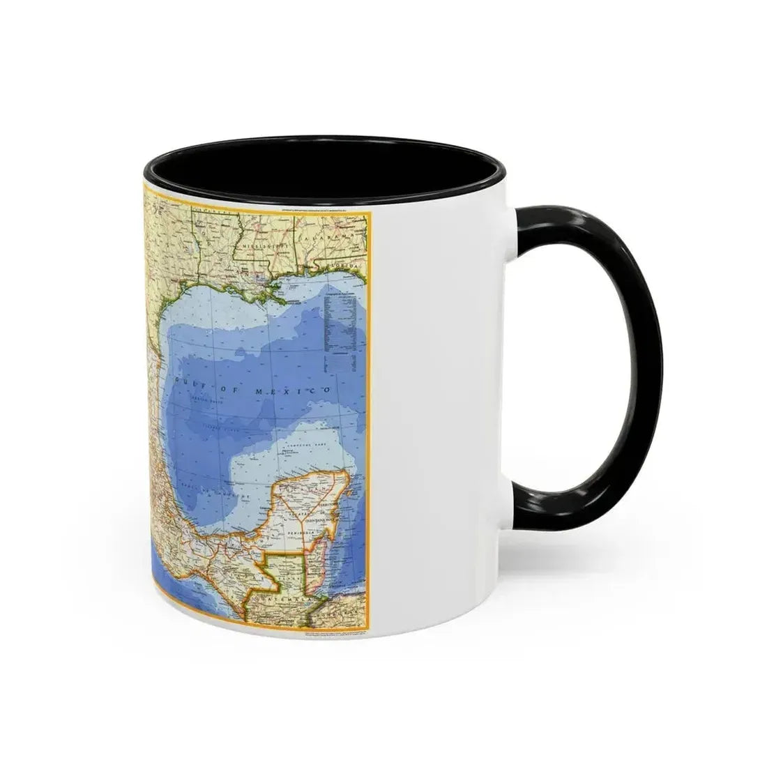 Central America - Mexico (1973) (Map) Accent Coffee Mug - Go Mug Yourself