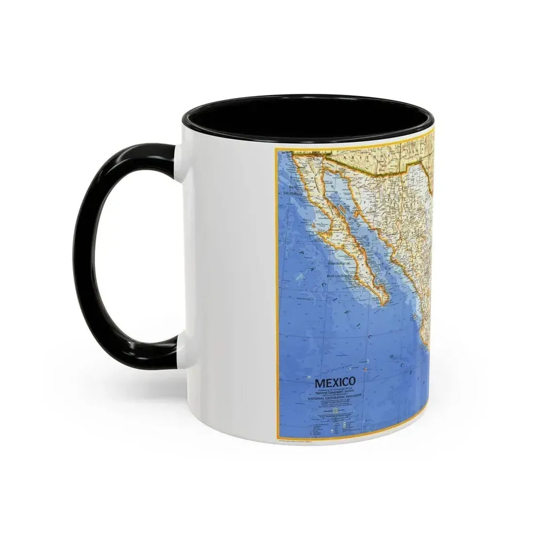 Central America - Mexico (1973) (Map) Accent Coffee Mug - Go Mug Yourself