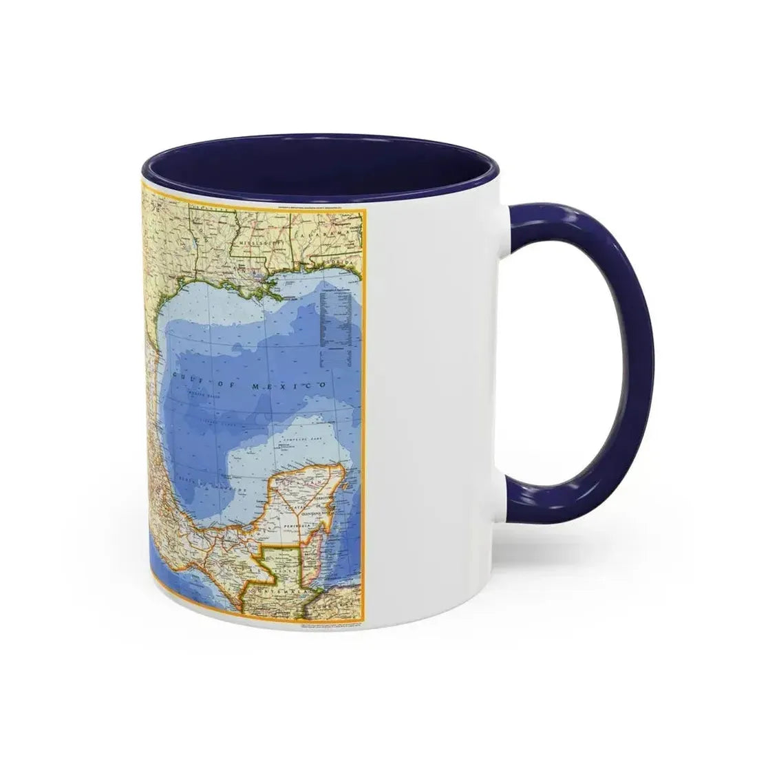 Central America - Mexico (1973) (Map) Accent Coffee Mug - Go Mug Yourself