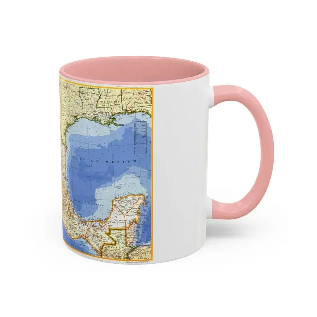 Central America - Mexico (1973) (Map) Accent Coffee Mug - Go Mug Yourself