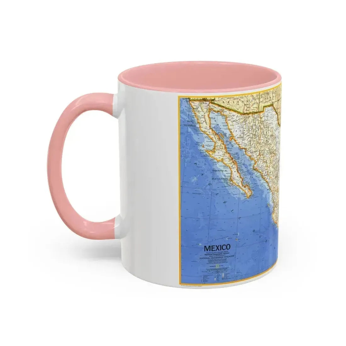 Central America - Mexico (1973) (Map) Accent Coffee Mug - Go Mug Yourself