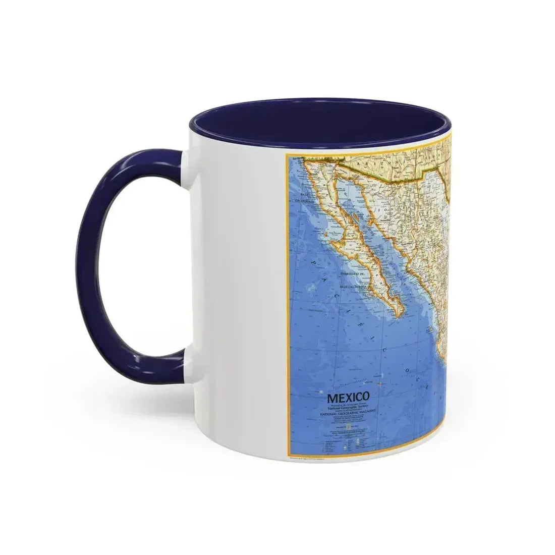 Central America - Mexico (1973) (Map) Accent Coffee Mug - Go Mug Yourself