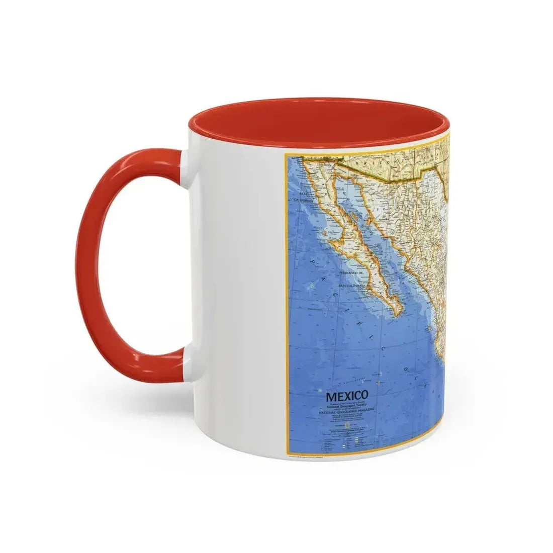 Central America - Mexico (1973) (Map) Accent Coffee Mug - Go Mug Yourself