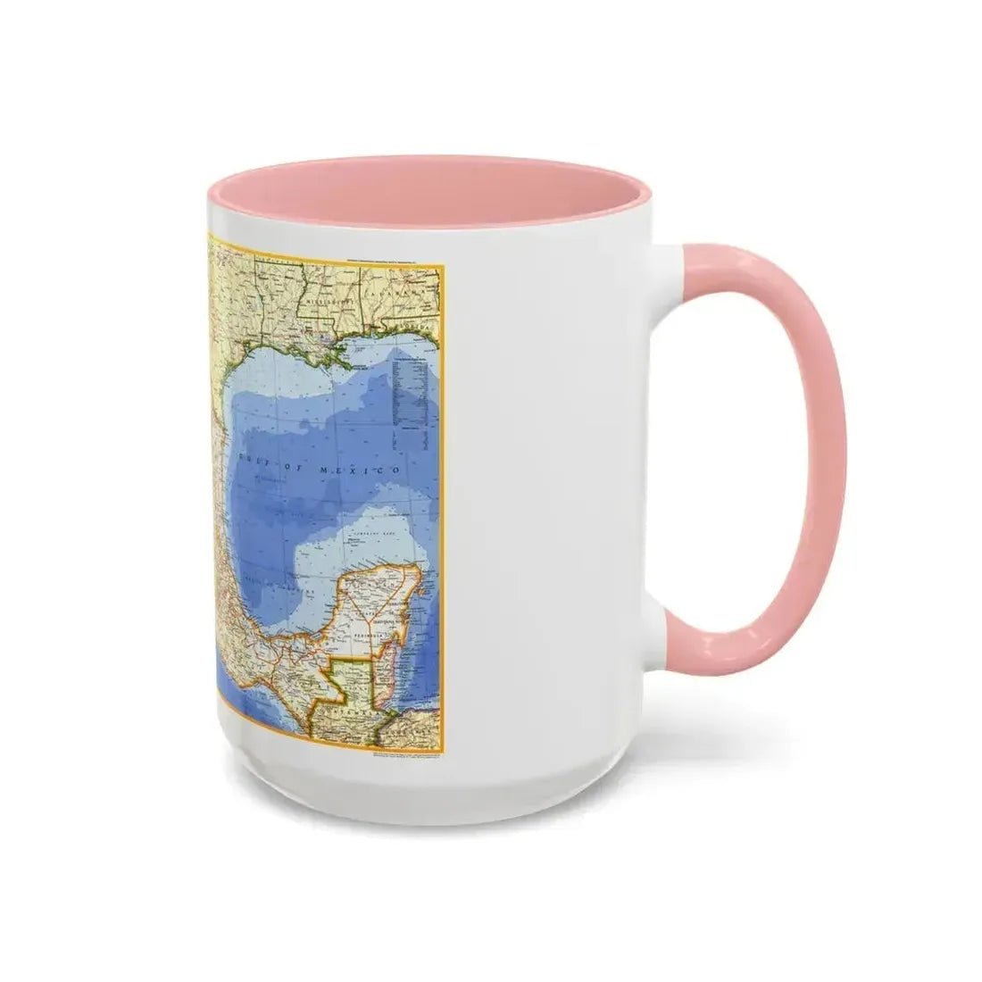 Central America - Mexico (1973) (Map) Accent Coffee Mug - Go Mug Yourself