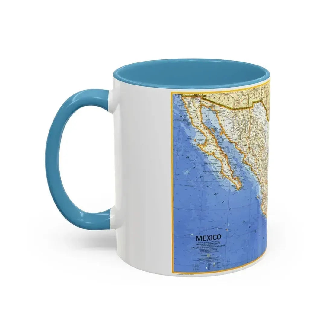 Central America - Mexico (1973) (Map) Accent Coffee Mug - Go Mug Yourself