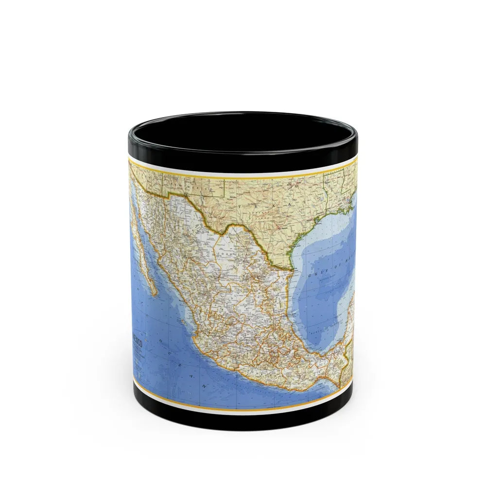 Central America - Mexico (1973) (Map) Black Coffee Mug-11oz-Go Mug Yourself