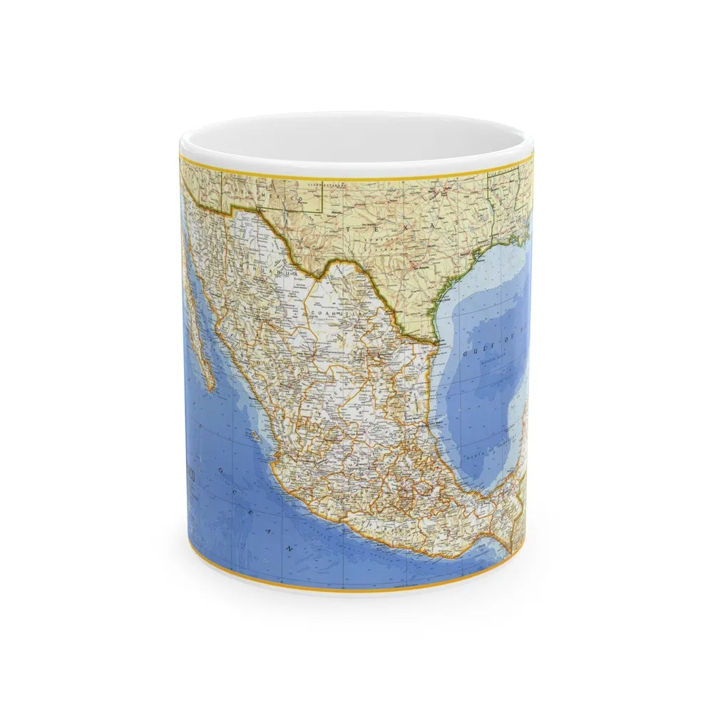 Central America - Mexico (1973) (Map) White Coffee Mug-11oz-Go Mug Yourself