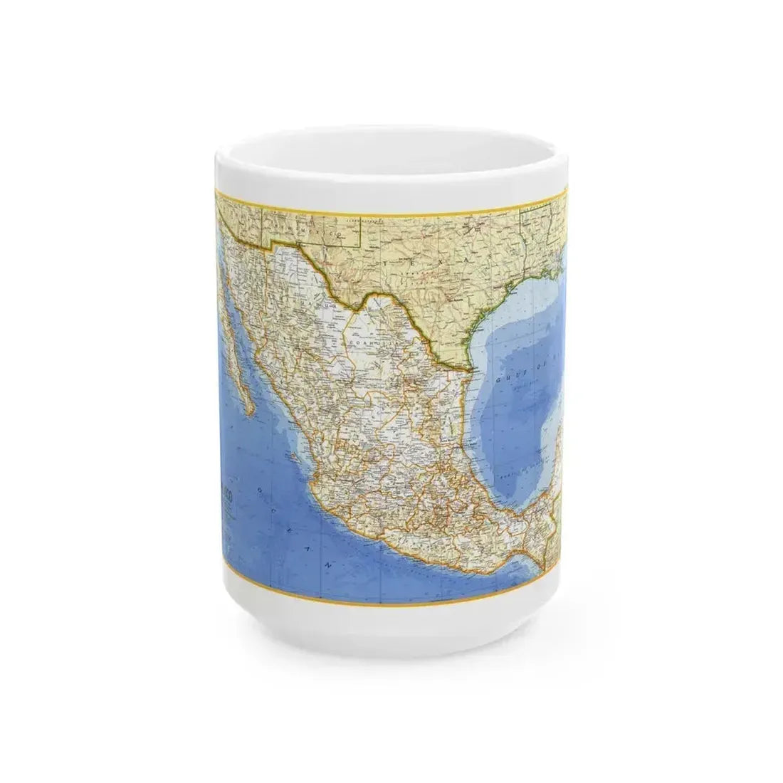 Central America - Mexico (1973) (Map) White Coffee Mug 15oz - Go Mug Yourself
