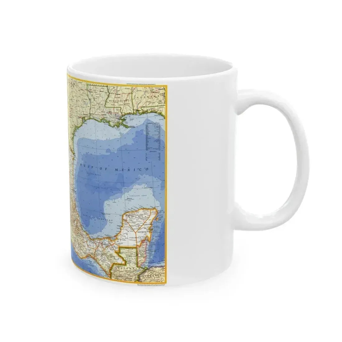 Central America - Mexico (1973) (Map) White Coffee Mug - Go Mug Yourself
