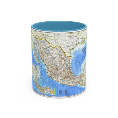 Central America & Mexico (1980) (Map) Accent Coffee Mug 11oz Light Blue - Go Mug Yourself