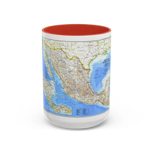Central America & Mexico (1980) (Map) Accent Coffee Mug 15oz Red - Go Mug Yourself