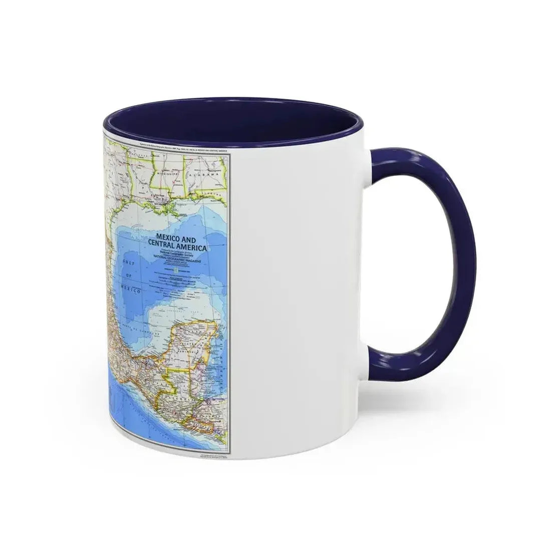 Central America & Mexico (1980) (Map) Accent Coffee Mug - Go Mug Yourself