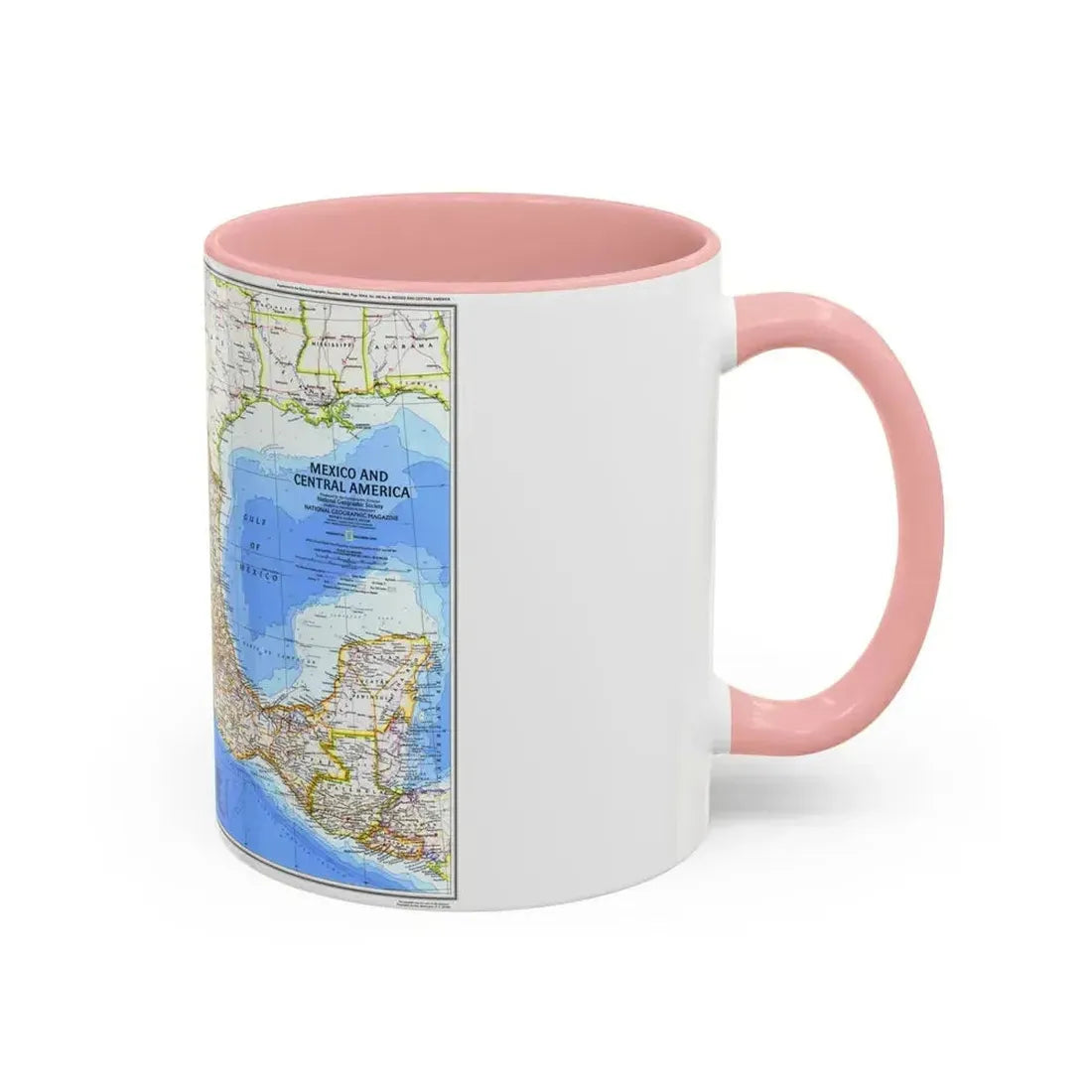 Central America & Mexico (1980) (Map) Accent Coffee Mug - Go Mug Yourself