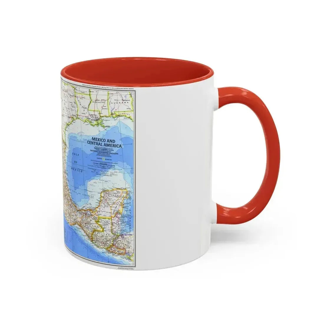 Central America & Mexico (1980) (Map) Accent Coffee Mug - Go Mug Yourself