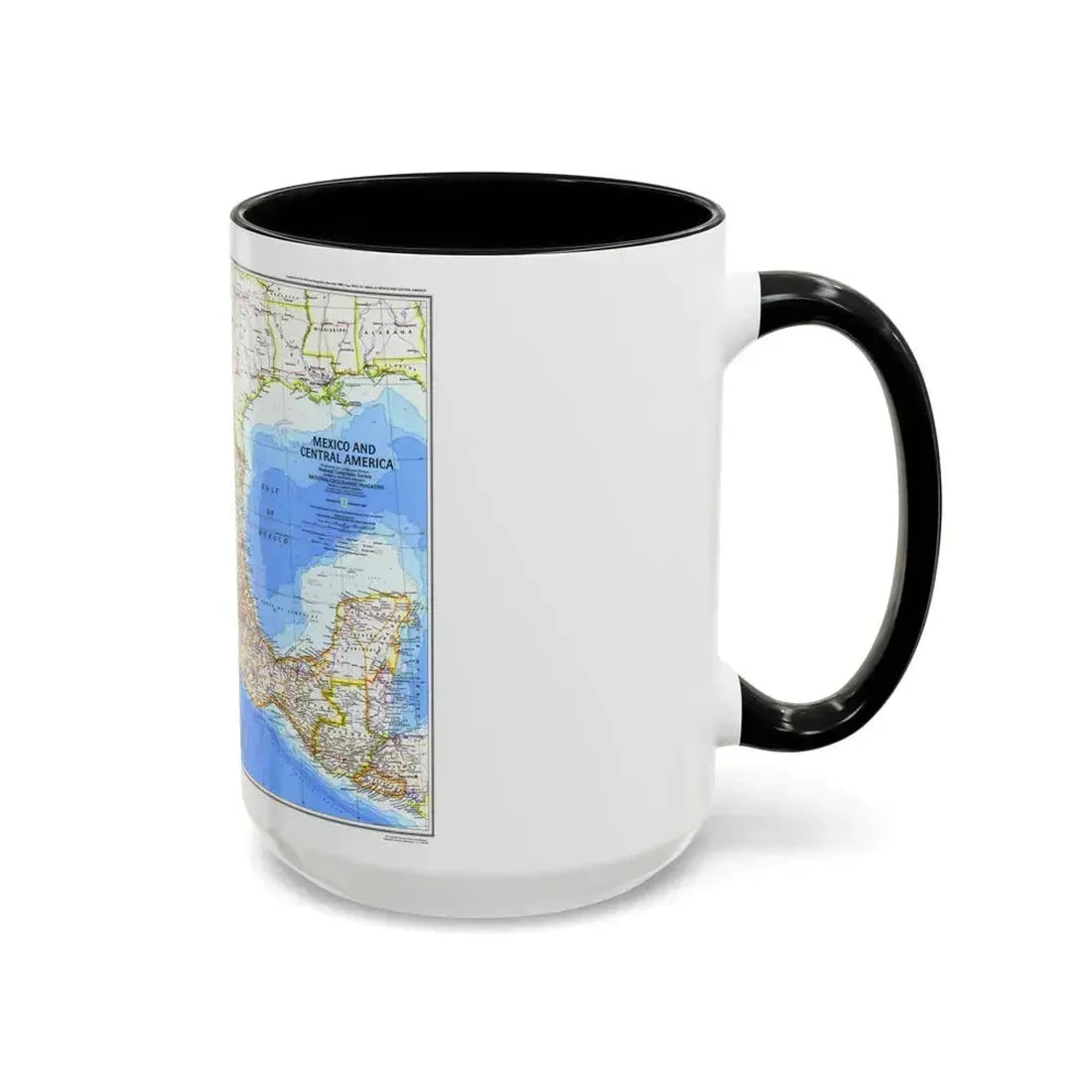 Central America & Mexico (1980) (Map) Accent Coffee Mug - Go Mug Yourself