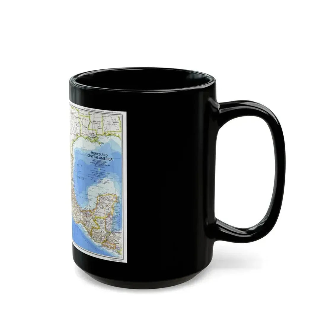 Central America & Mexico (1980) (Map) Black Coffee Mug - Go Mug Yourself