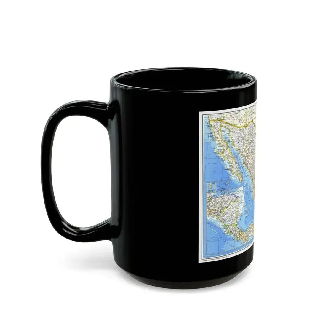 Central America & Mexico (1980) (Map) Black Coffee Mug - Go Mug Yourself