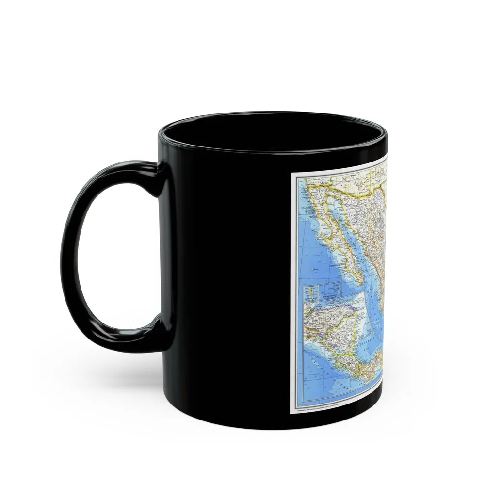 Central America & Mexico (1980) (Map) Black Coffee Mug-Go Mug Yourself