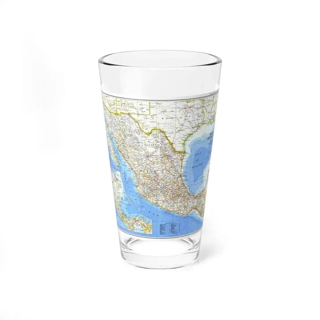 Central America & Mexico (1980) (Map) Pint Glass 16oz 16oz - Go Mug Yourself