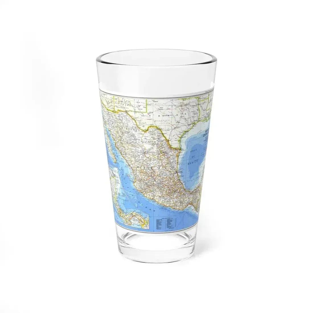Central America & Mexico (1980) (Map) Pint Glass 16oz - Go Mug Yourself