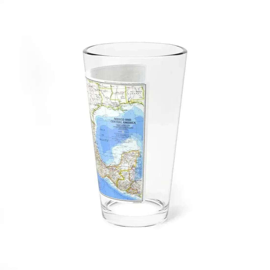 Central America & Mexico (1980) (Map) Pint Glass 16oz - Go Mug Yourself