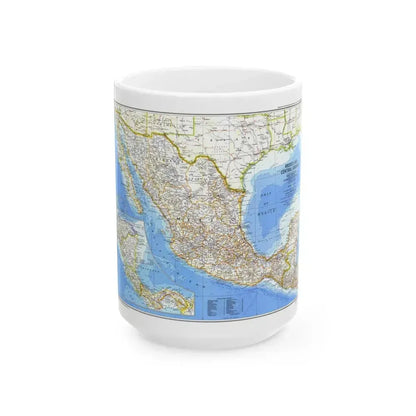 Central America & Mexico (1980) (Map) White Coffee Mug 15oz - Go Mug Yourself