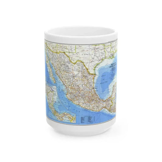 Central America & Mexico (1980) (Map) White Coffee Mug 15oz - Go Mug Yourself