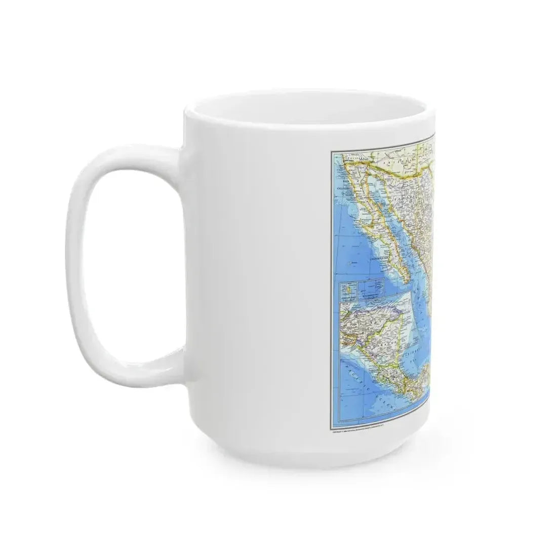 Central America & Mexico (1980) (Map) White Coffee Mug - Go Mug Yourself