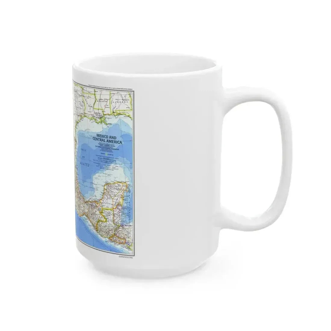 Central America & Mexico (1980) (Map) White Coffee Mug - Go Mug Yourself